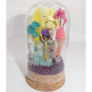 Flower Mantis Crystal & Flowers Oddity Jar insect taxidermy curiosity dome goth